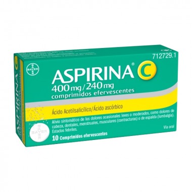 ASPIRINA C 400 MG/240 MG COMPRIMIDOS EFERVESCENTES , 10 COMPRIMIDOS